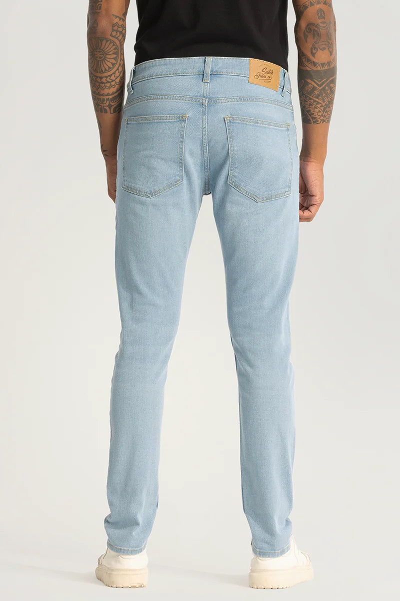 Light Blue Plain Skinny Fit Jeans