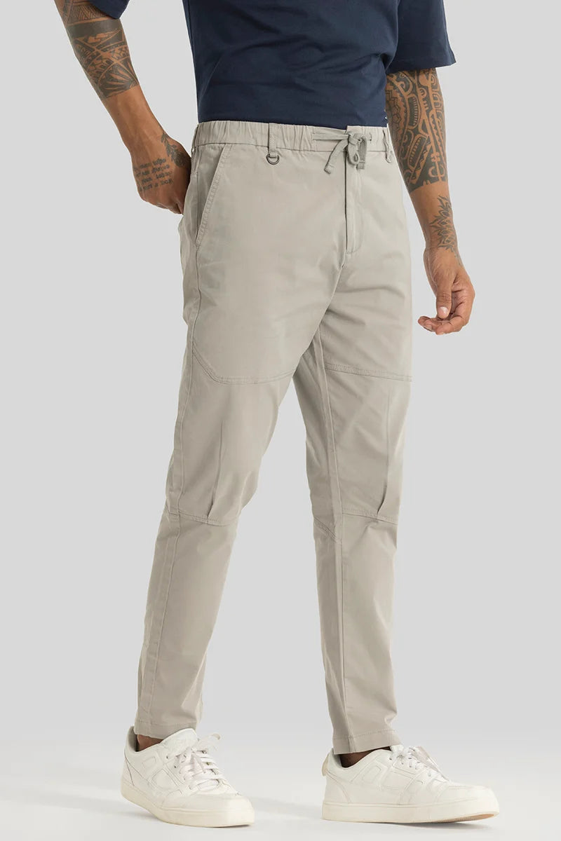 Odyssey Grey Plain Slim Fit Trousers