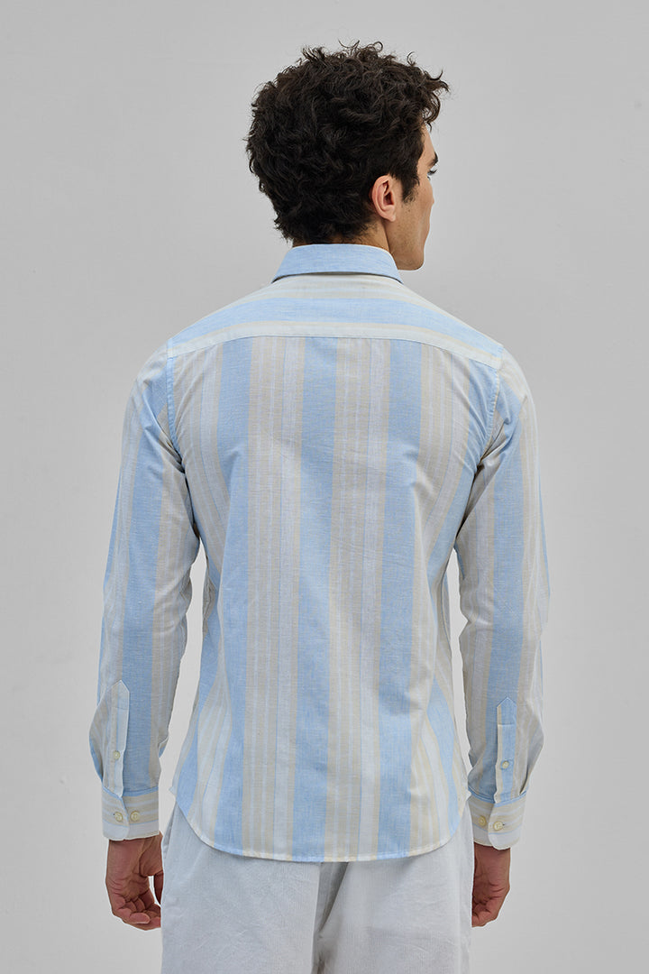 Light Blue Stripes Slim Fit Shirt