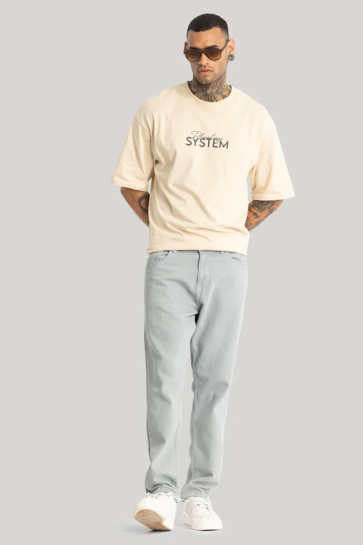 Planetary Cream Oversized Fit T-Shirt