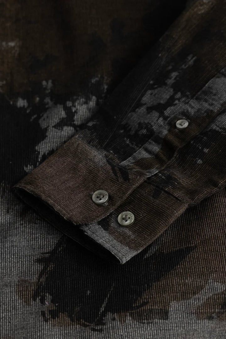 Cesare Grey Abstract Corduroy Shirt