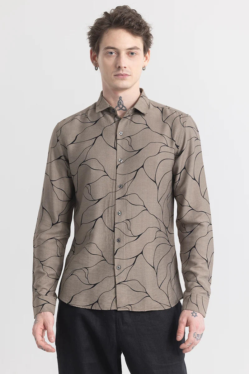 Geoshard Abstract Khaki Shirt