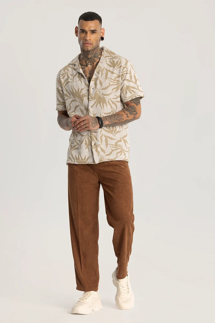 Cream Cuban Box Fit shirt