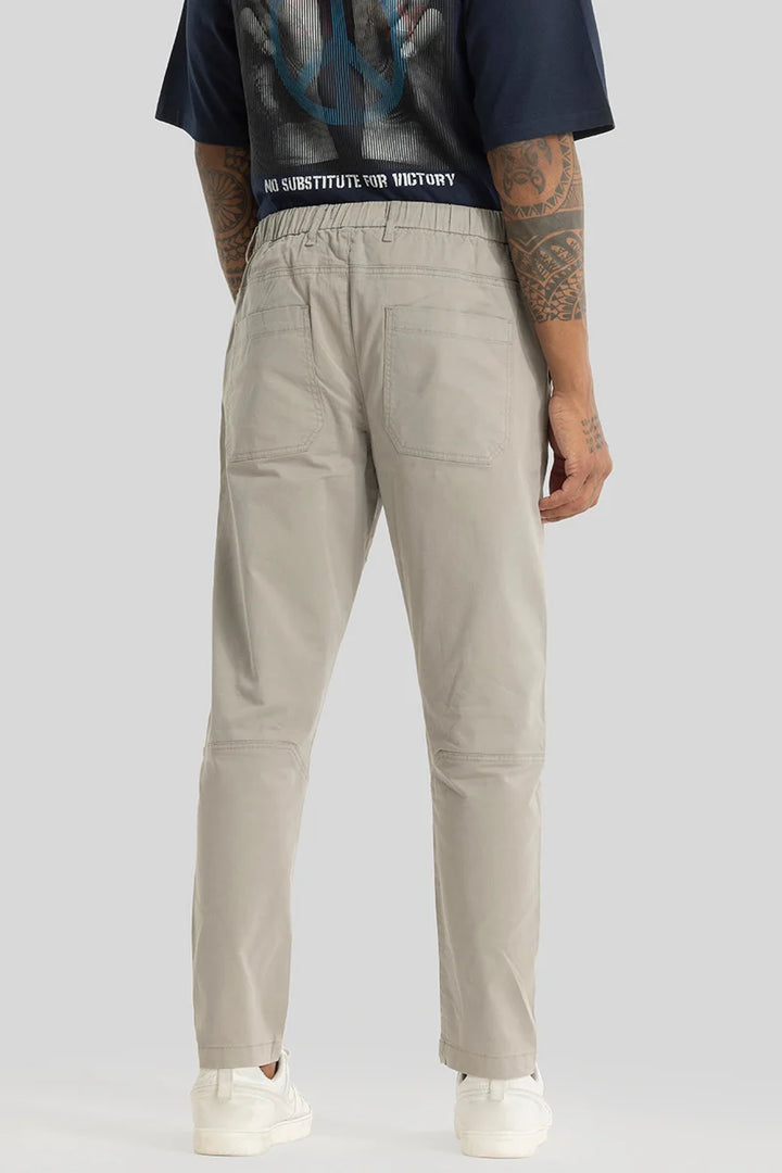 Odyssey Grey Plain Slim Fit Trousers