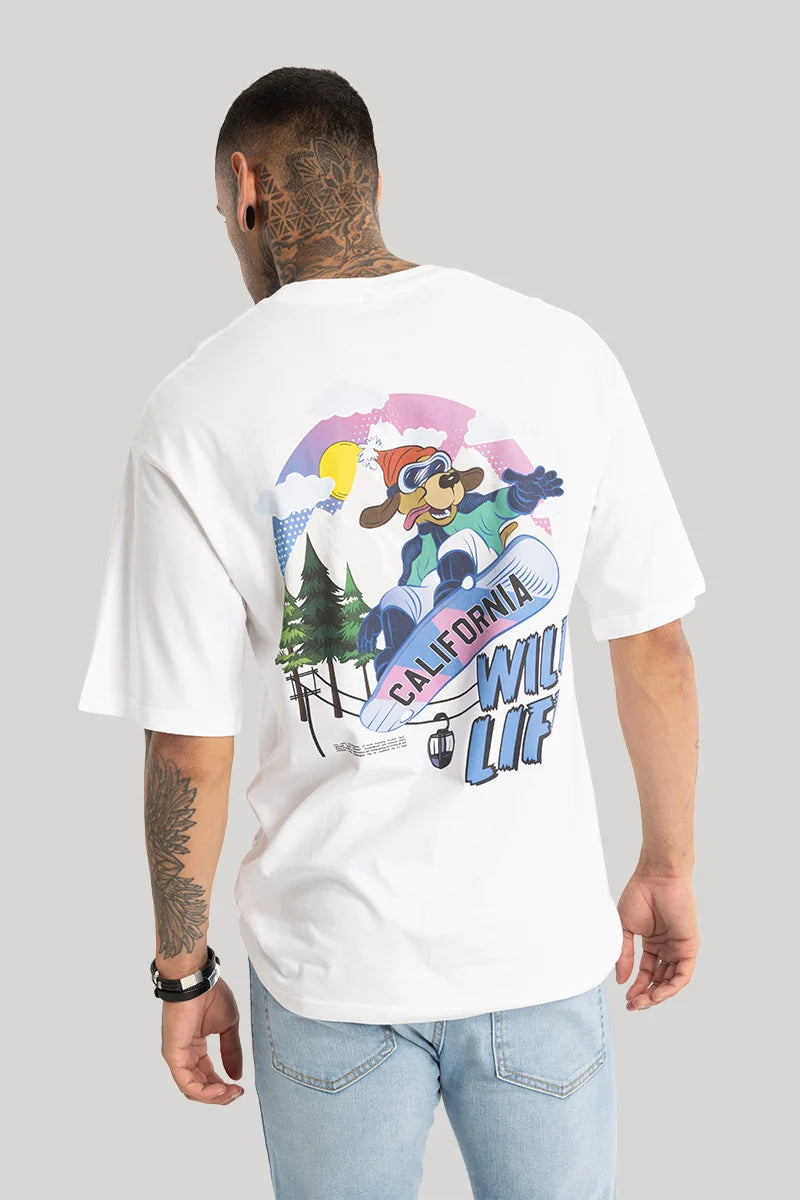 Wild Life White Oversized Fit T-Shirt