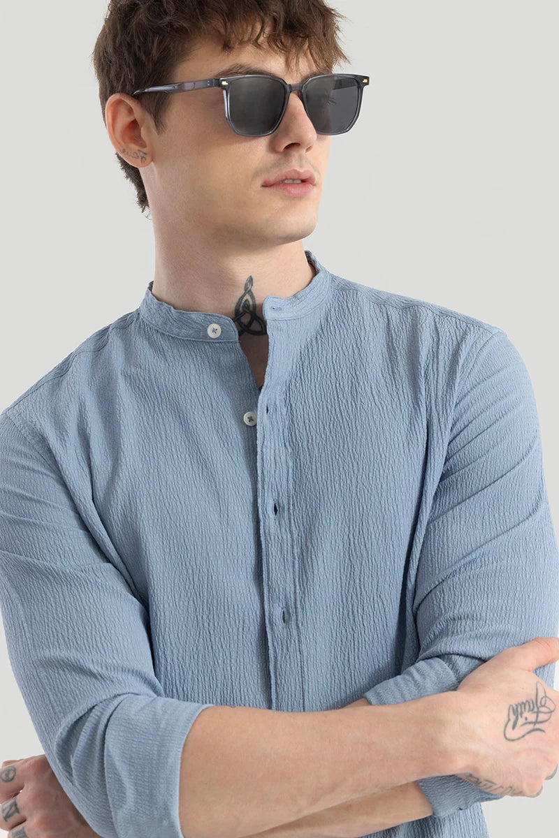 Berit Blue Textured Shirts