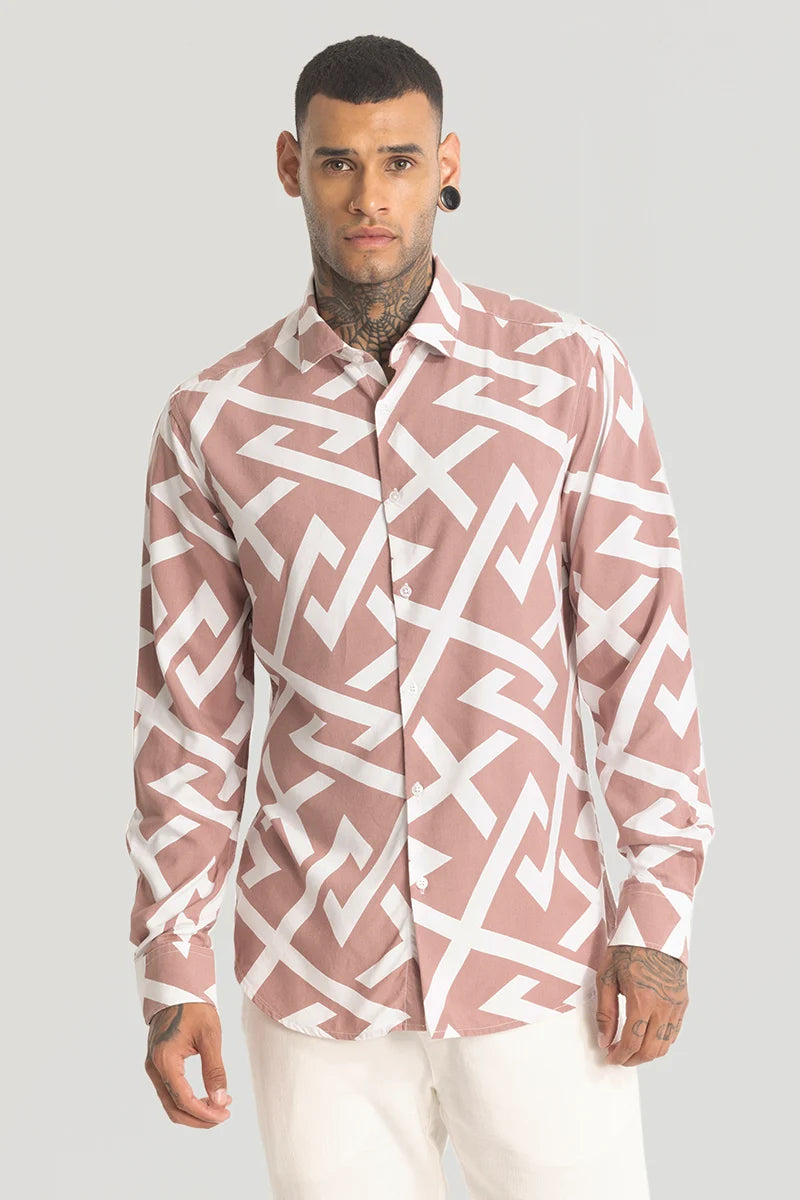 Light Pink Abstract Printed Shirt