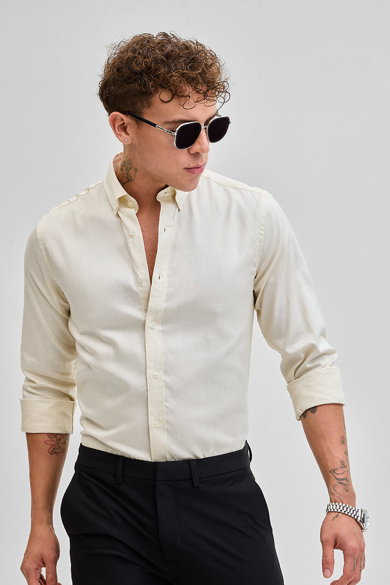 Yellow Solid Twill Shirt