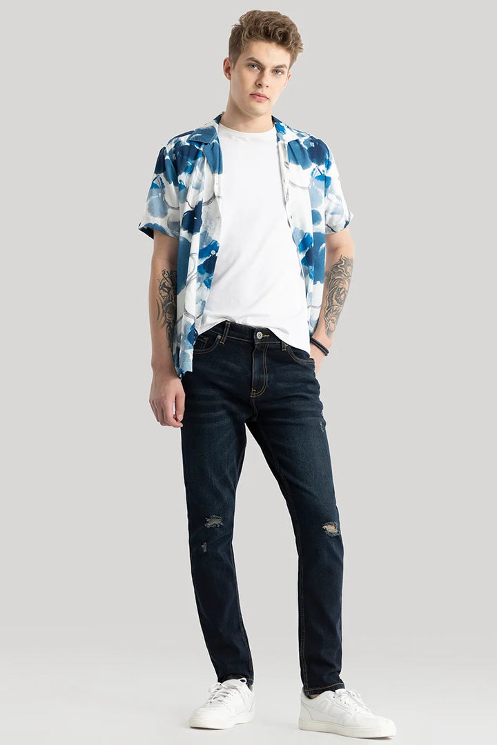 Pascaline Indigo Distressed Slim Fit Jeans