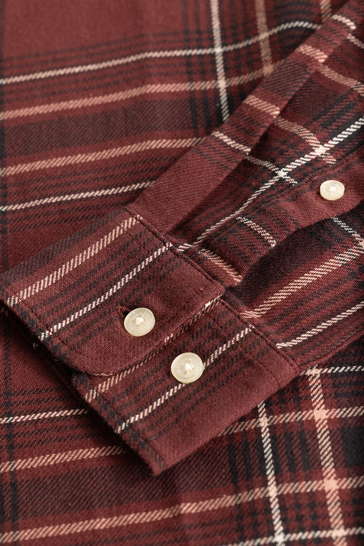 Brown Checks Slim Fit Shirt