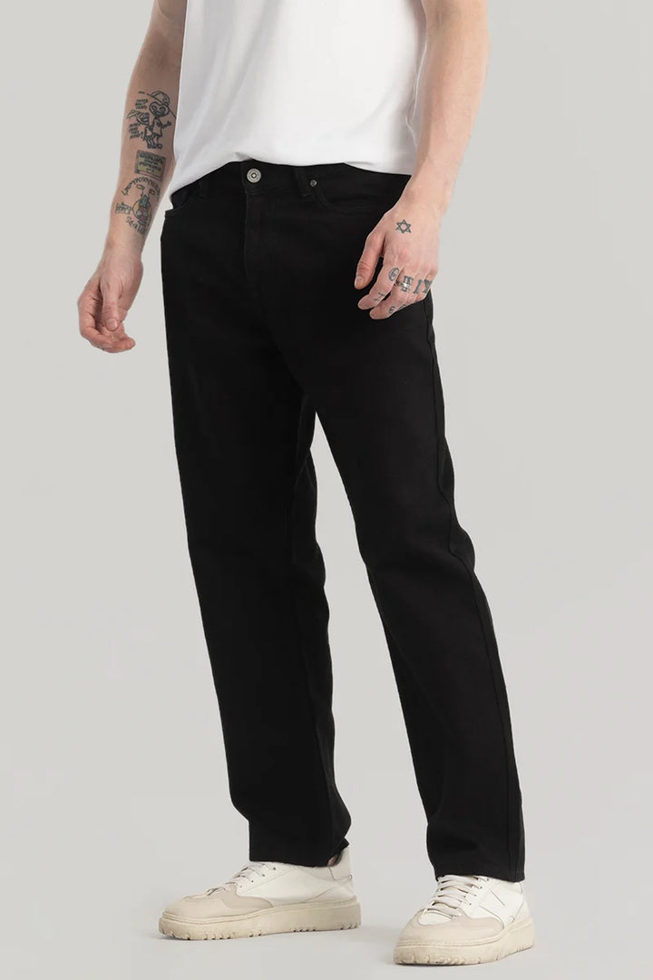 Refined Black Relaxed Fit Jeans