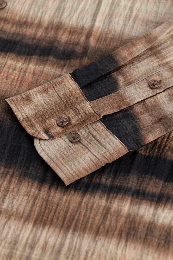 Brown Textured Abstract Shirt