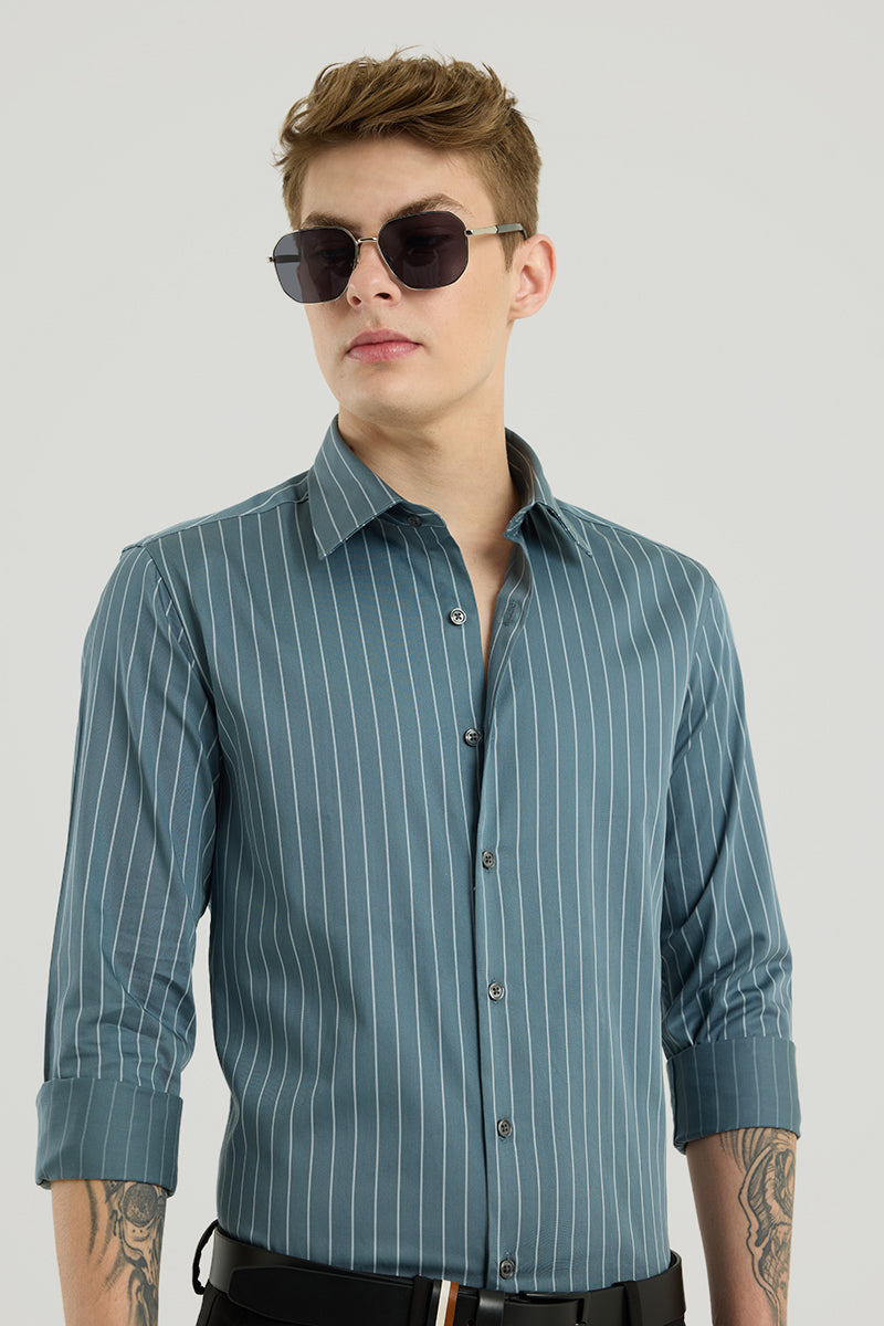 Teal Stripes Shirt