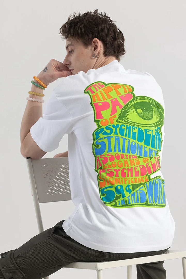 Psychedelic White Oversized T-Shirt