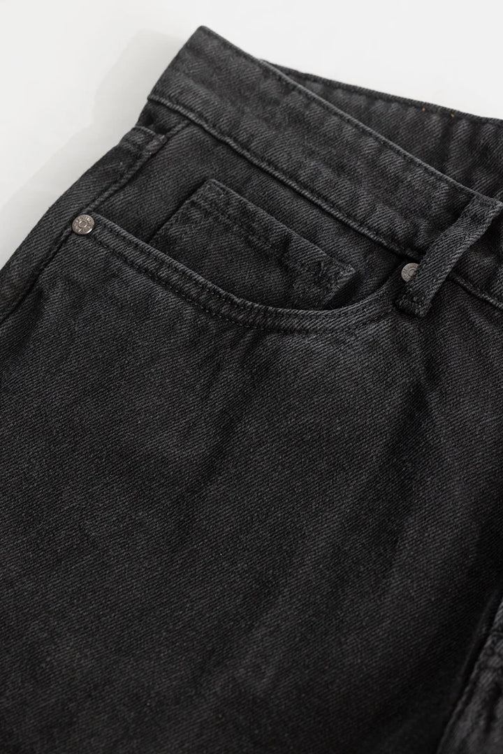 Refined Charcoal Black Relaxed Fit Jeans