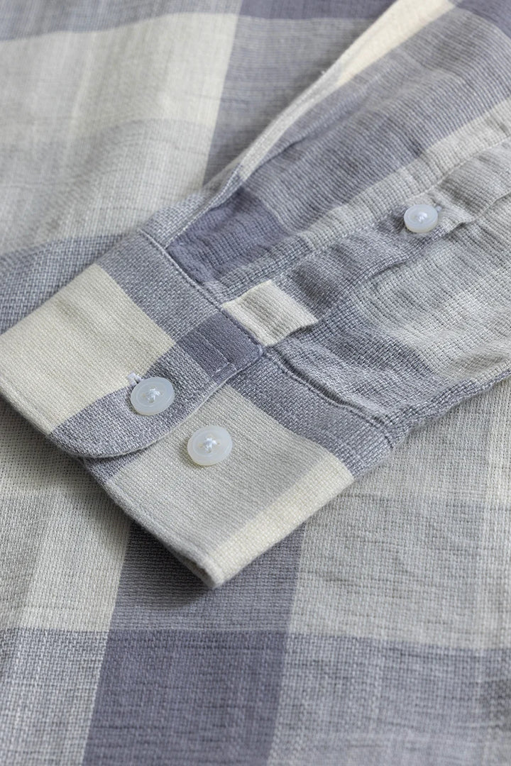 Alessia Grey Checks Linen Blend Shirt