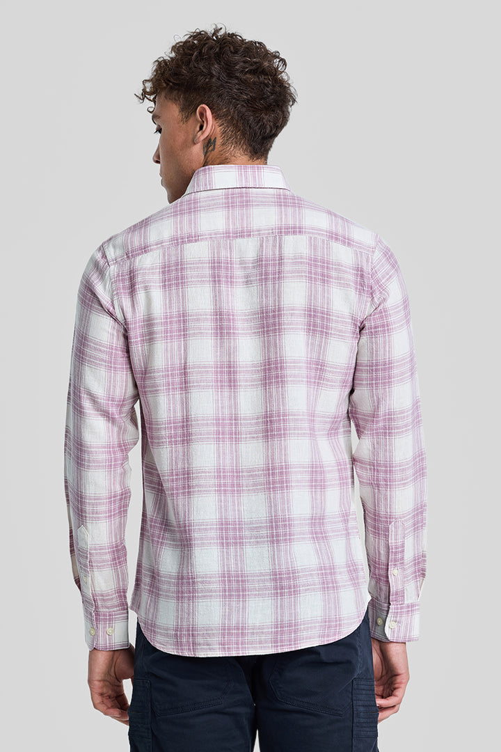 Lilac Checks Linen Blend Shirt