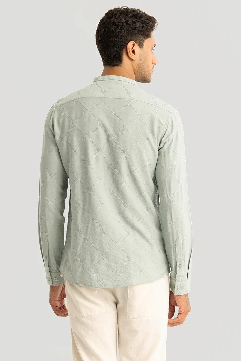 Giovanni Mint Embroidered Shirt