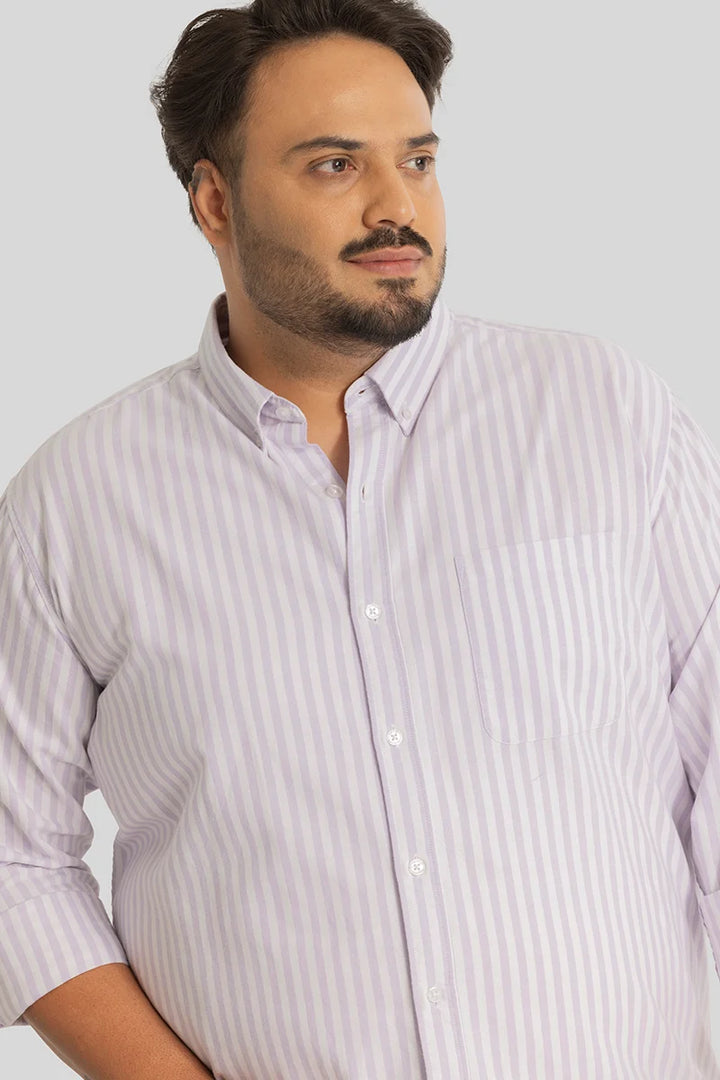 Fortunato Lavender Stripes Plus Size Shirt