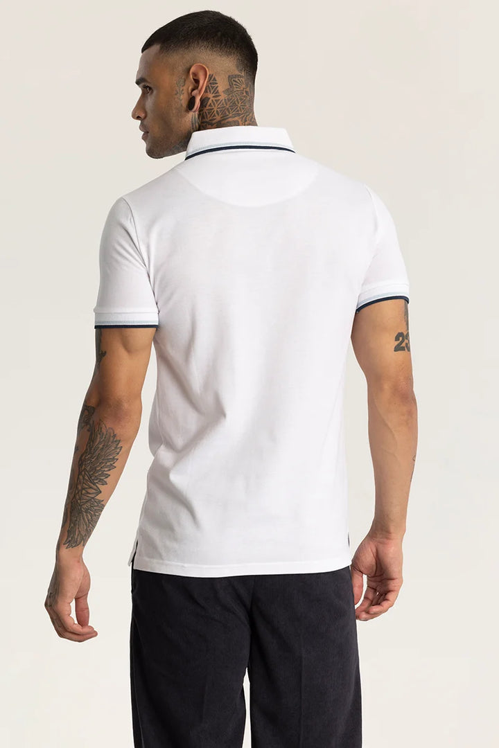 White Slim Fit Polo T-Shirt