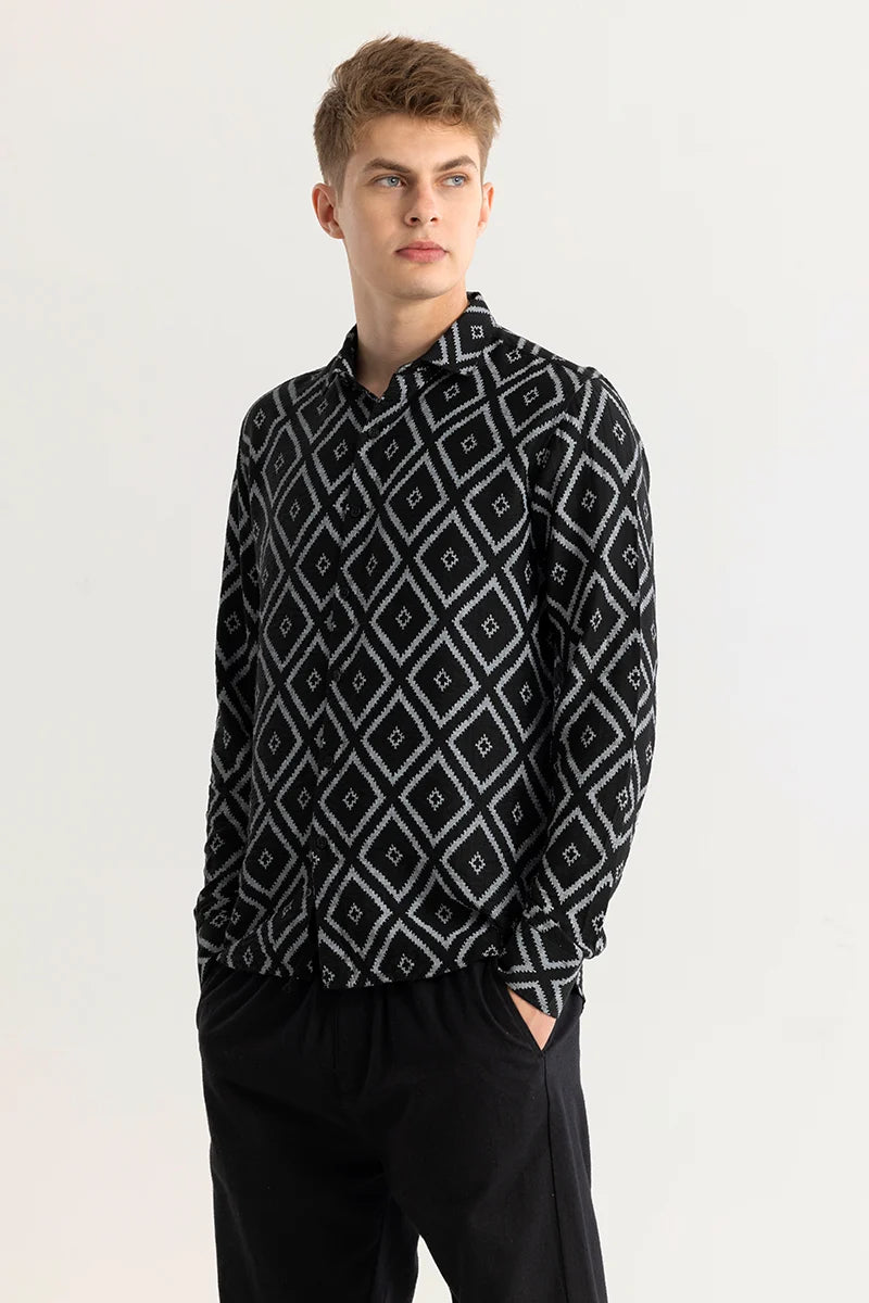 Ivar Geometric Black Shirt