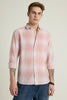 Light Pink Ombre Checks Linen Shirt