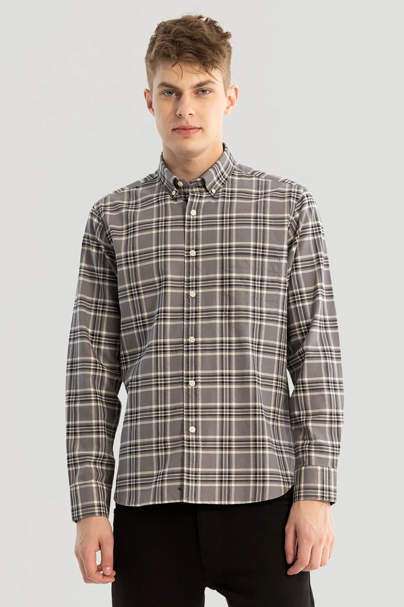 Grey Checks Oxford Shirt