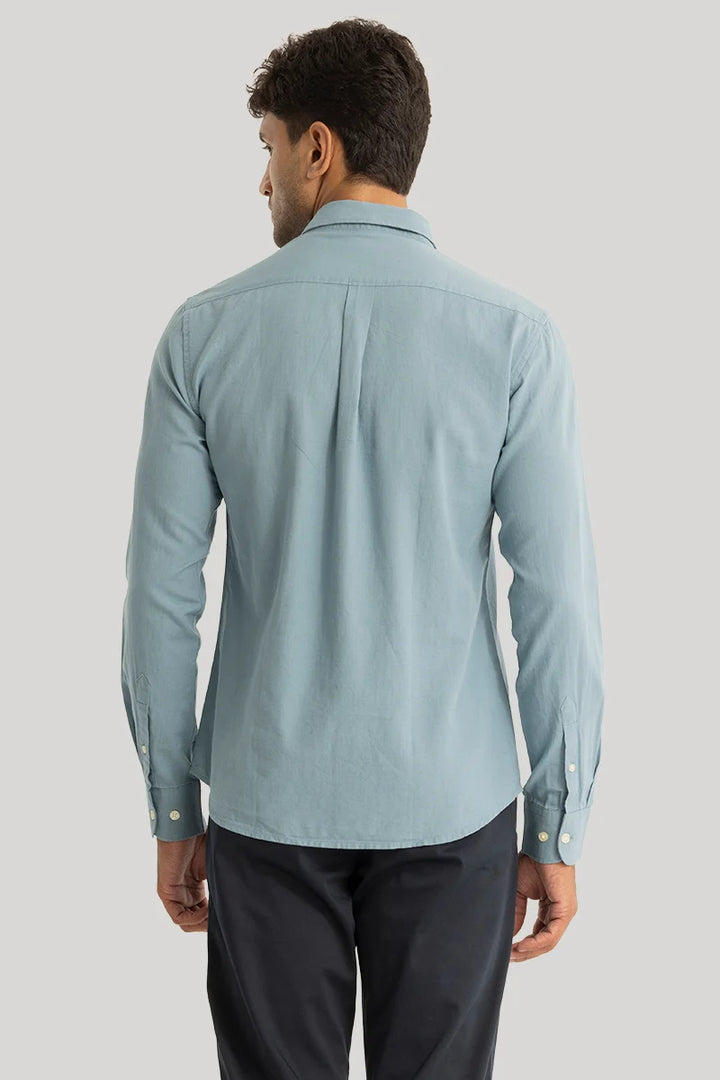 Claudio Sky Blue Plain Linen Shirt