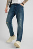 Dark Blue Distressed Baggy Fit Jeans