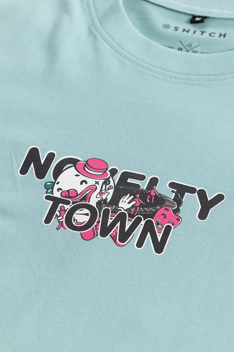 Novelty Town Blue Oversized T-Shirt