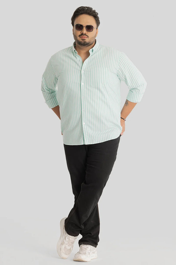 Fortunato Mint Stripes Plus Size Shirt