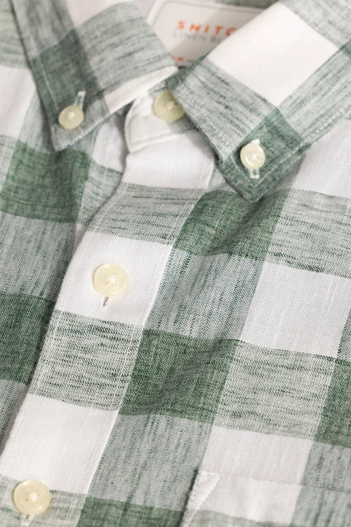 Green Checks Linen shirt