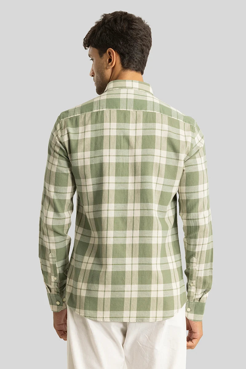 Beacon Green Checks Linen Shirt