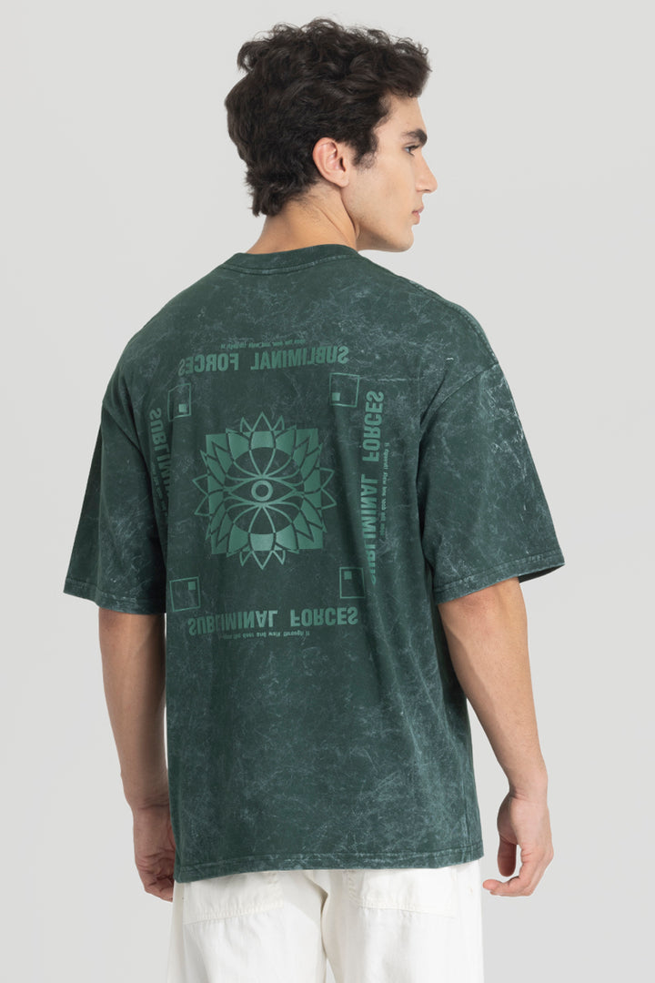 Subliminal Forces Green Oversized T-Shirt