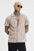 Beige Abstract Box Fit Shirt