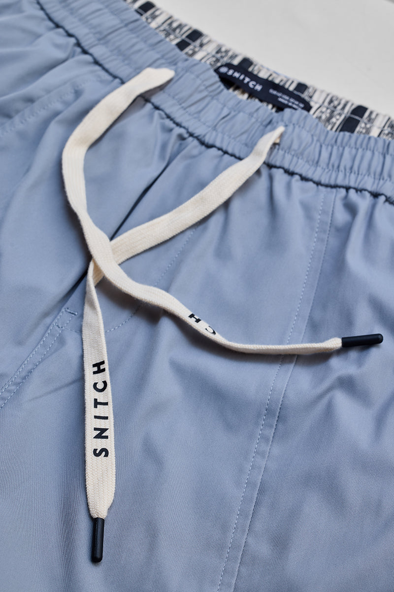 Light Blue 5 Pockets Slim Fit Joggers