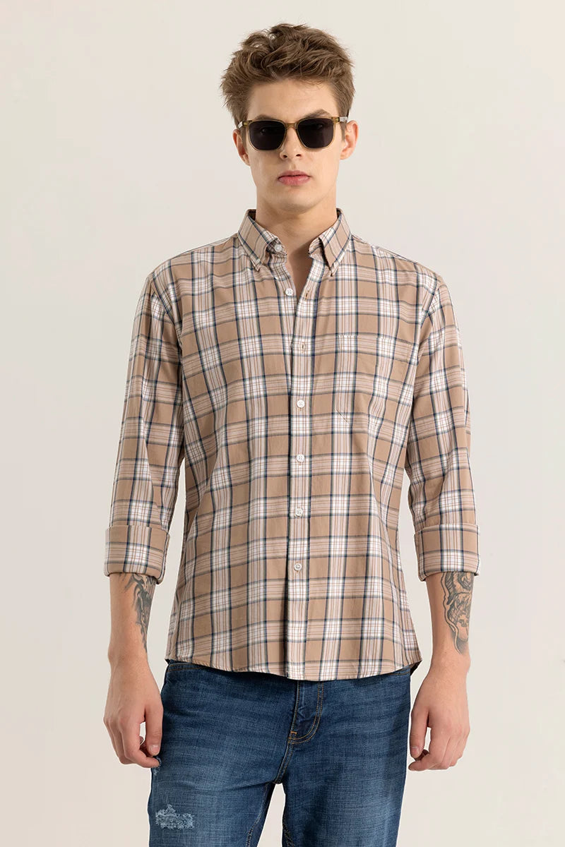 Dupplin Grid Brown Checked Shirt