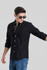 Black Solid Oxford Shirt