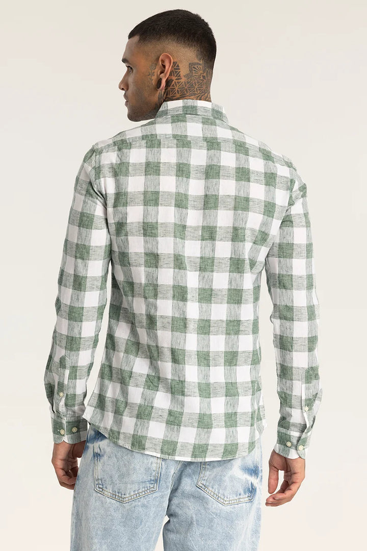 Green Checks Linen shirt