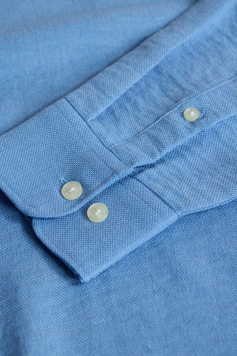 Sea Blue Textured Shirt