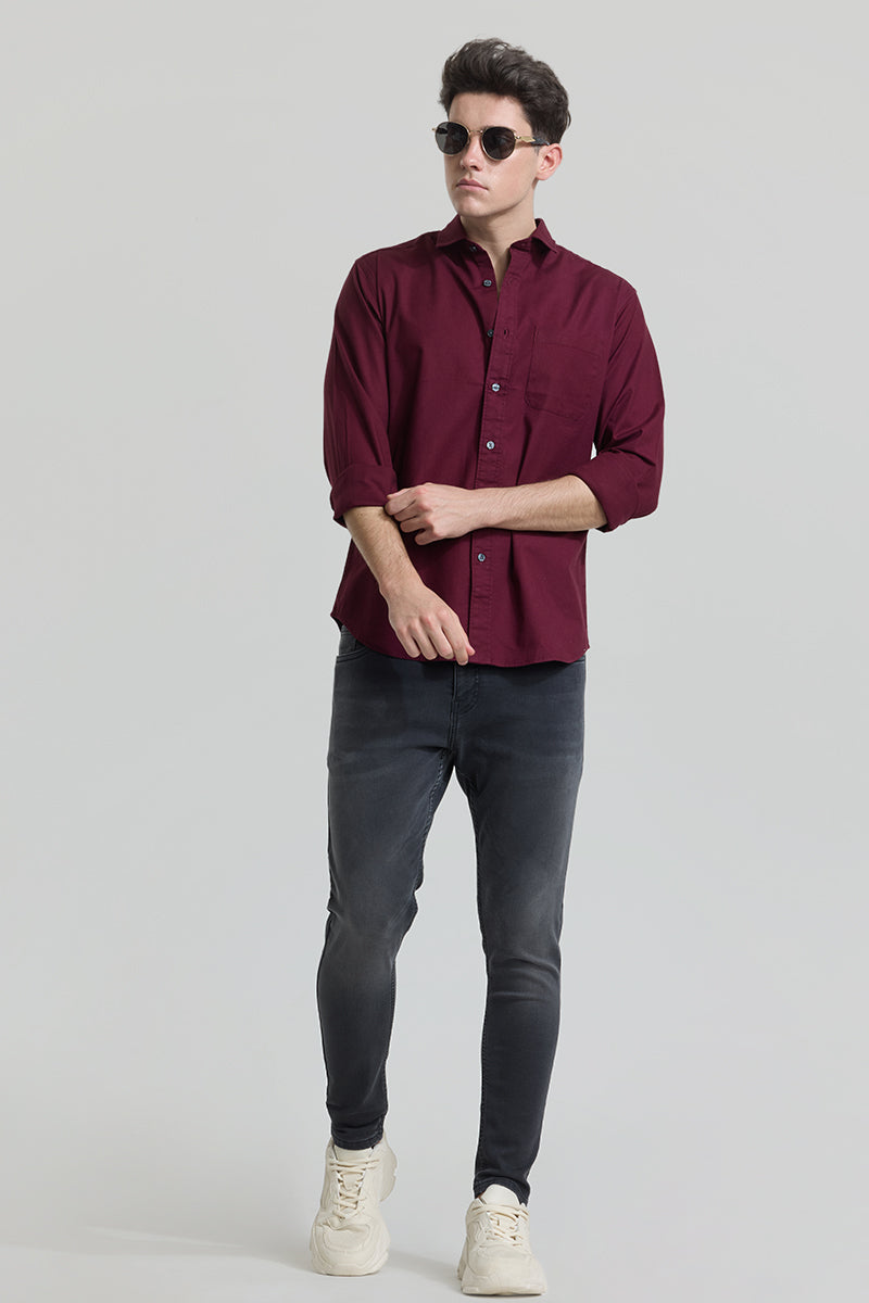 Maroon Slim Fit Shirt