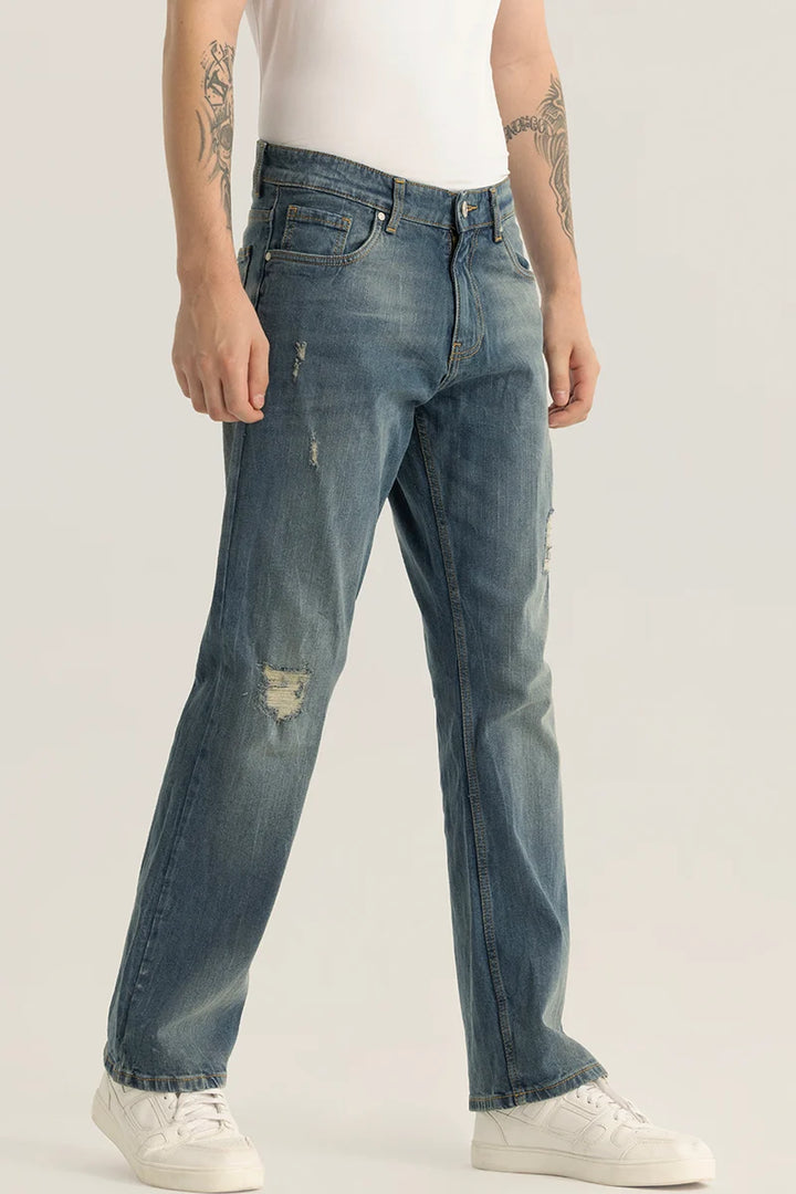 Vanguard Blue Distressed Bootcut Jeans