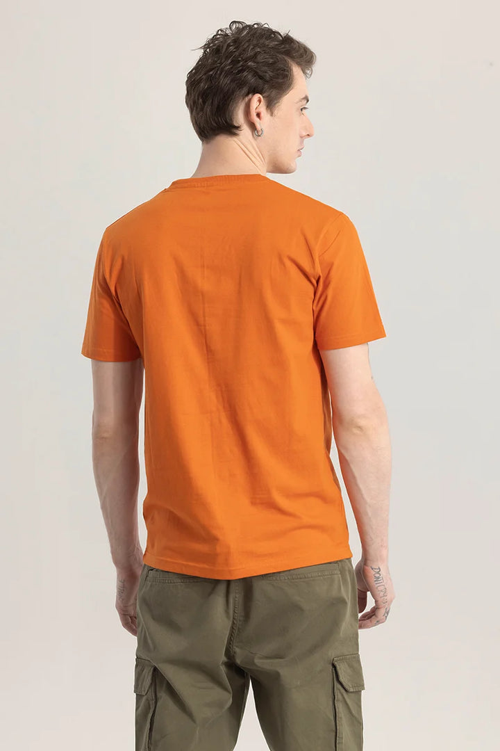 Stylusion Orange Printed T-Shirt