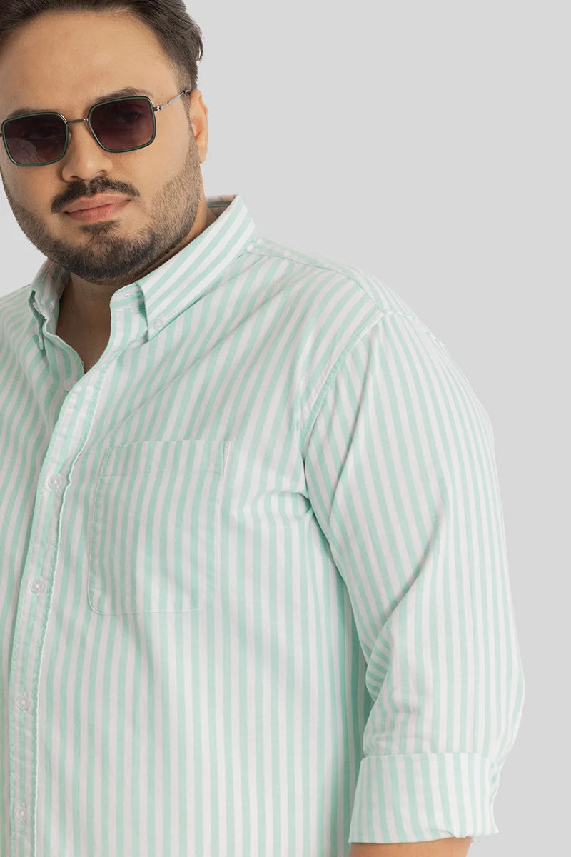 Fortunato Mint Stripes Plus Size Shirt