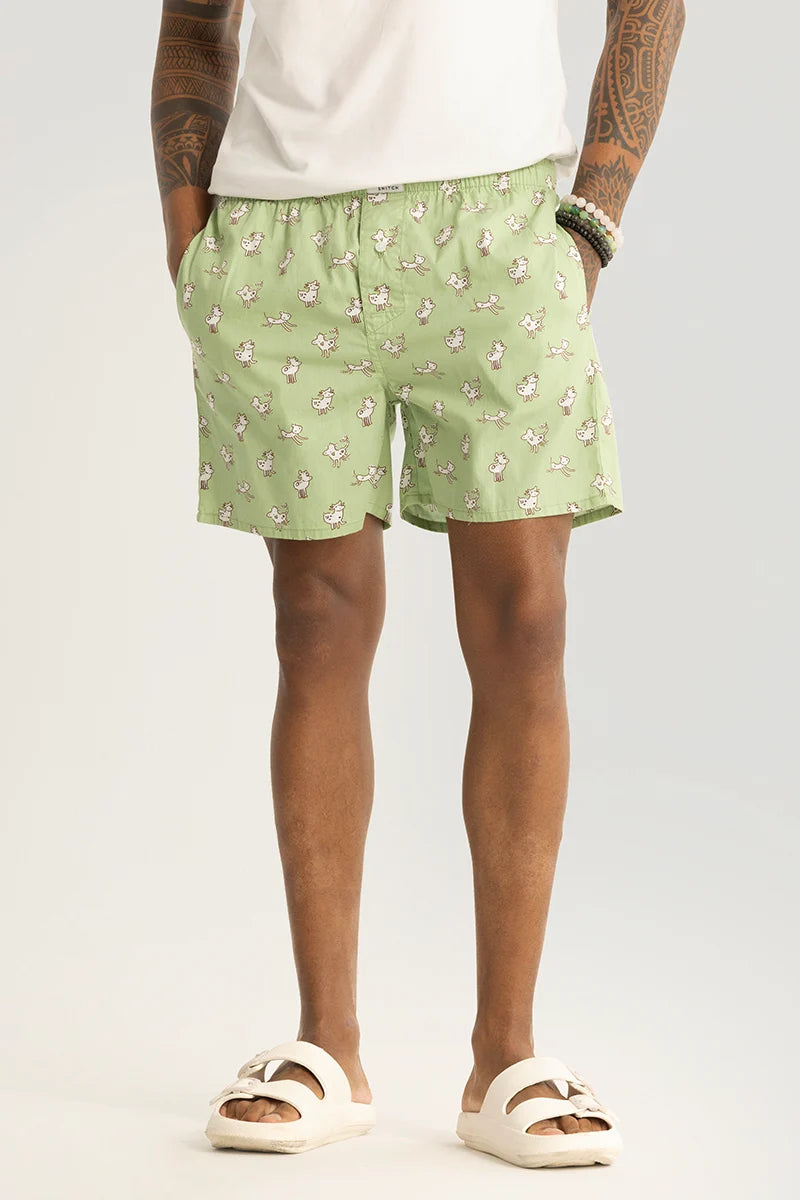 Buy Men's Maria Light Green Printed Boxers Online | Snitch – SNITCH