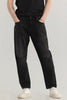 Rosal Black Plain Baggy Fit Jeans