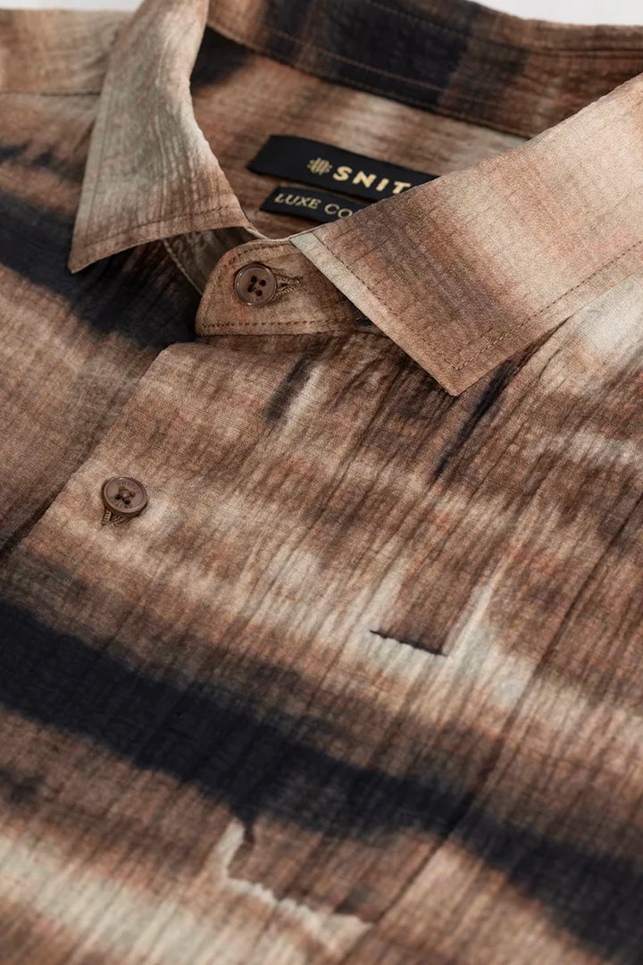 Brown Textured Abstract Shirt