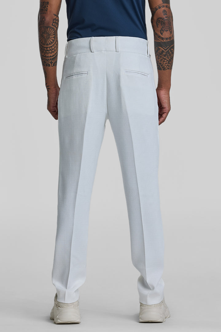 White Relaxed Fit Korean Trousers