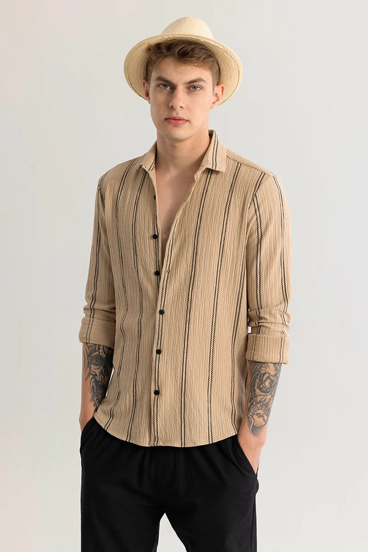 Sverre Stripe Beige Shirt