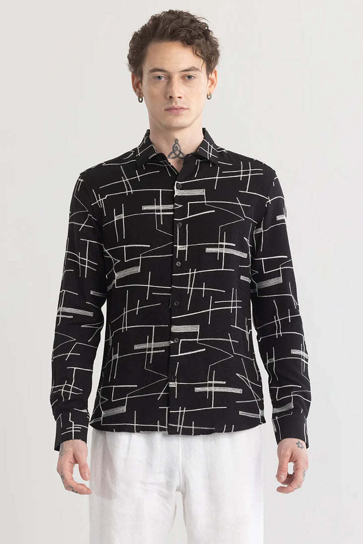 Graphitude Embroidered Black Shirt